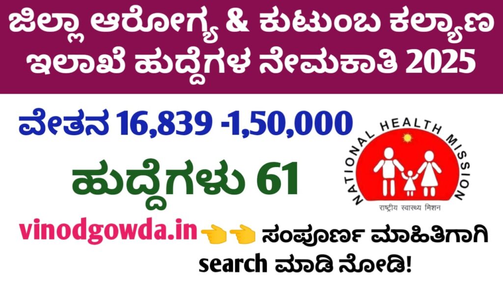 DHFWS Chikkaballapur Recruitment 2025 - ಚಿಕ್ಕಬಳ್ಳಾಪುರ ಜಿಲ್ಲಾ ಆರೋಗ್ಯ ಮತ್ತು ಕುಟುಂಬ ಕಲ್ಯಾಣ ಇಲಾಖೆ ನೇಮಕಾತಿ 2025